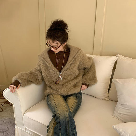 FTT FlyTheTruth『古早腔调』 韩系休闲毛毛外套女秋冬季宽松外套 商品图2