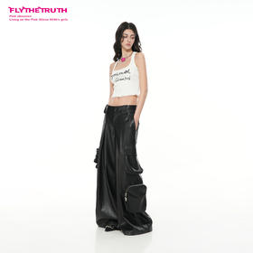 FTT Flythetruth  黑莓缪斯 多口袋工装皮裤女秋季宽松休闲阔腿裤