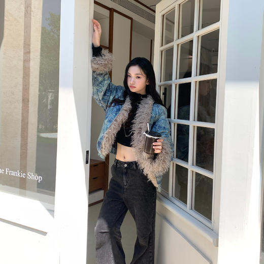 FTT FlyTheTruth『毛绒暴击』 复古毛领夹克外套女冬季保暖羽绒服 商品图2