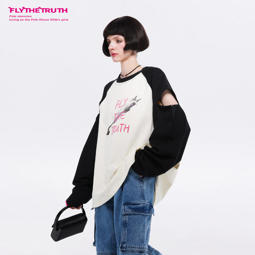 FTT FlyTheTruth『摇摇欲坠』美式长袖上衣女秋新款宽松打底衫T恤 商品图1