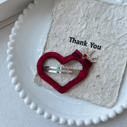 丝绒皇冠爱心发夹-纪念日百货门店同款167795618 商品图3