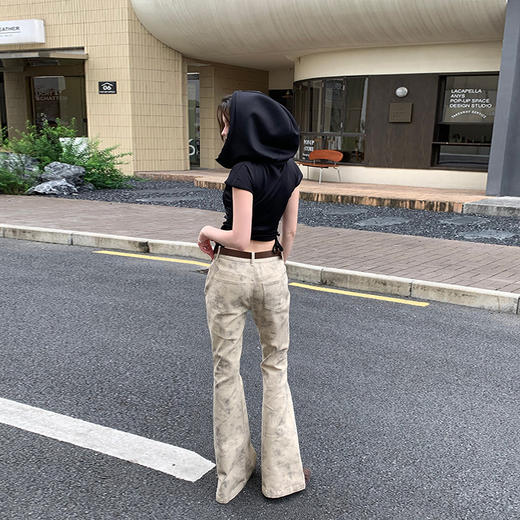 FTT FlyTheTruth『废土蔷薇』 小众牛仔裤女高街休闲显瘦微喇长裤 商品图2