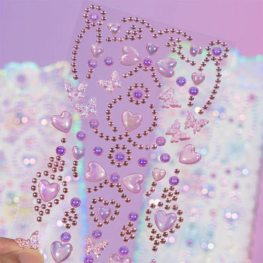 爱心蝴蝶水钻贴卡通贴纸-纪念日百货门店同款168194566 商品图1