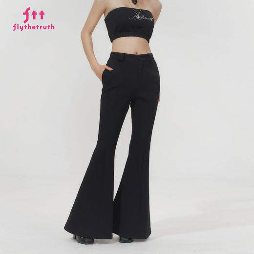 FTT FlyTheTruth『行走荷尔蒙』 美式微喇休闲裤女秋高腰显瘦裤子 商品图2