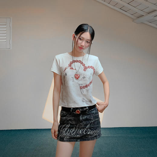 FTT FlyTheTruth『褪蓝期』 烫银字母刺绣牛仔短裙女夏美式半身裙 商品图2