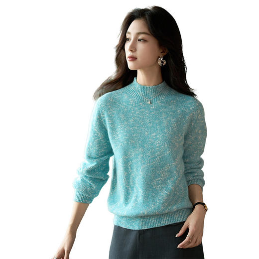 「自」全新升级【铂金会员257/天猫339/差价82】(12541)洛诗琳大肚纱半高领毛衣2025秋冬气质舒适宽松百搭针织上衣 商品图4