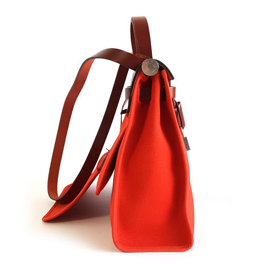 【95新】Hermes爱马仕红色拼色herbag 31手提单肩包女士261225HS04 商品图4
