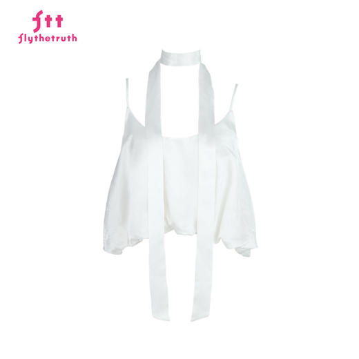 FTT FlyTheTruth『微醺信号』 花苞吊带背心女夏无袖系带短款上衣 商品图3