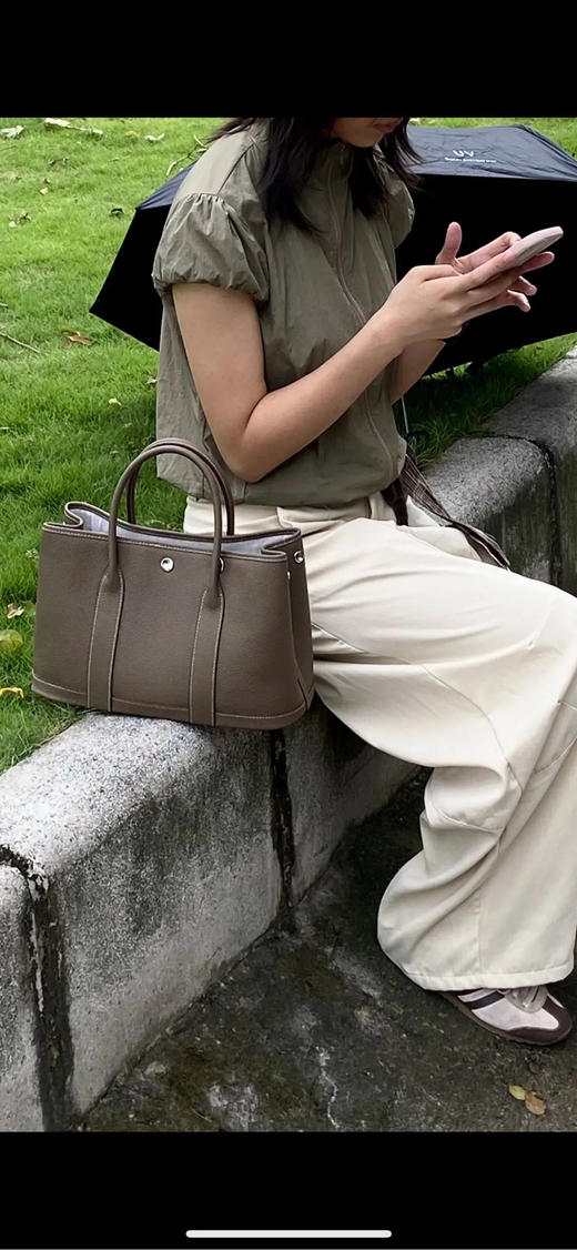 爱马仕 garden Negonda皮 花园36 大象灰 手提包 商品图2