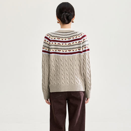 「高货wl」全新升级【铂金会员266/天猫359/差价93】(03859)洛诗琳复古立体织花羊毛开衫2025秋冬加厚针织毛衣外套女 商品图2