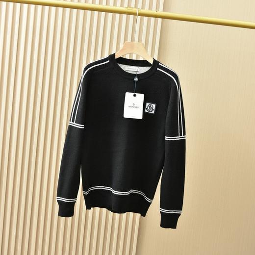 蒙口2025秋冬季男士加绒加厚纯色圆领针织毛衣 商品图2