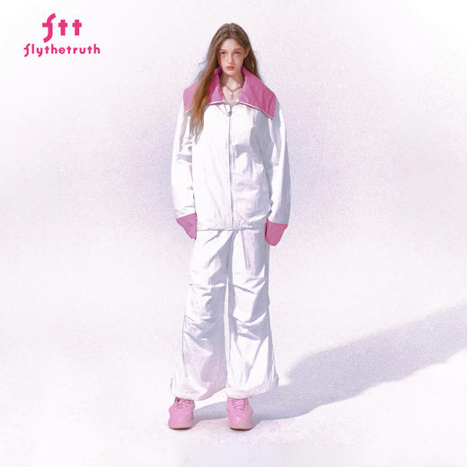 FTT FlyTheTruth『草莓黑巧』 新款休闲裤女秋抽绳褶皱工装阔腿裤 商品图3