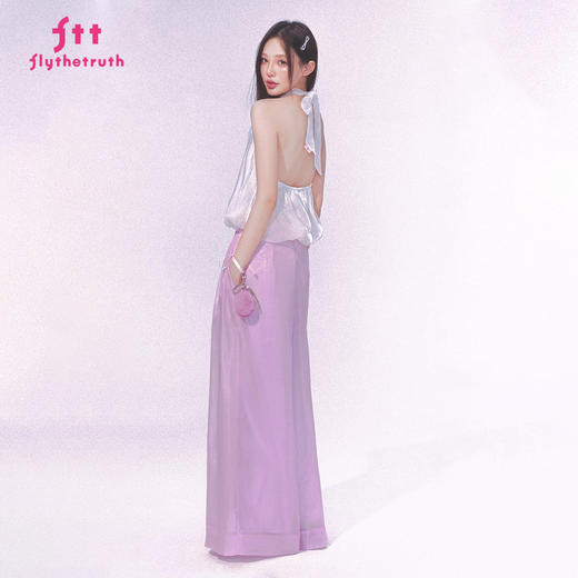 FTT FlyTheTruth『夏蝉语冰』 法式高腰双层阔腿裤女秋宽松休闲裤 商品图1