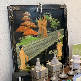【苏州】日本回流中古大漆浮雕挂画