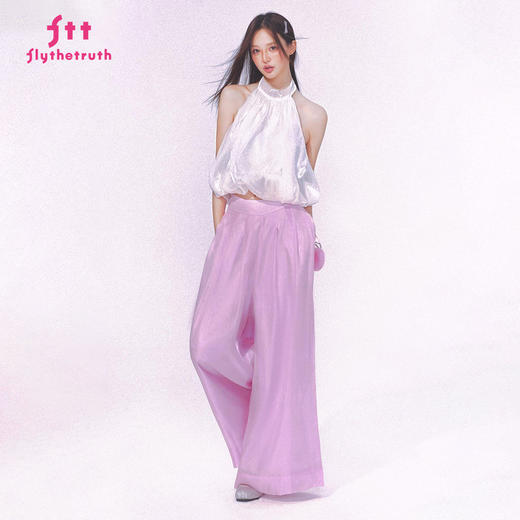 FTT FlyTheTruth『夏蝉语冰』 法式高腰双层阔腿裤女秋宽松休闲裤 商品图0
