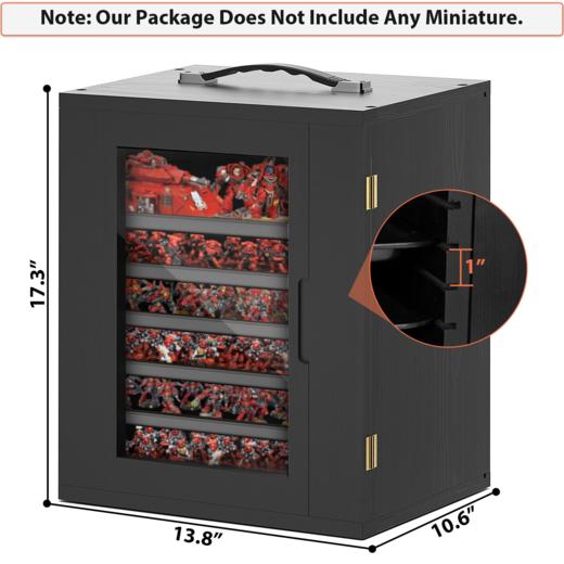 美国 WELIDAY 收藏品迷你木质展示箱 带磁吸门和6层托盘 35*27*43cm 商品图1