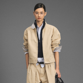 GOODBAI新款刺绣logo个性高领拉链长袖夹克外套女