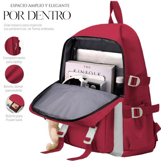 美国沃尔玛 JINGZHI 双肩包单肩包4件套 时尚帆布书包（无小熊公仔） 商品图2