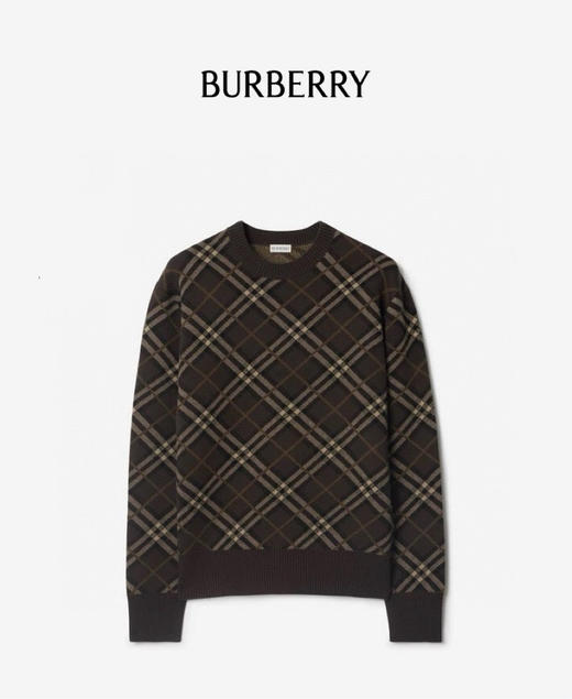 BURBERRY
【男女同款】格纹羊毛羊绒针织套头毛衣 商品图0