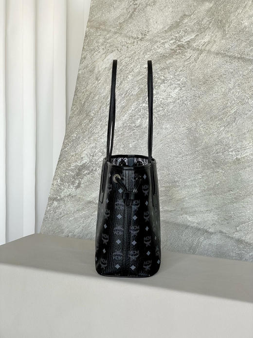 秋冬特惠💰850 原单MCM 原厂皮 小号双面购物袋子母包MWPPDSLR04CO001 经典黑色 商品图7