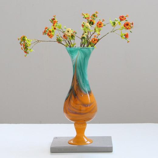 碧轩复古玻璃磁粉花瓶水养花器情绪稳定插花瓶轻奢高级感客厅装饰 商品图2