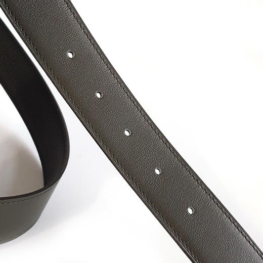 【98新】Hermes爱马仕黑绿拼色H扣双面腰带中性款151225NJS35 商品图4