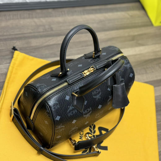 秋冬特惠💰800 原单MCM 原厂皮 新款黑色Mini迷你波士顿包H083 黑色老花满印 这款小号Ella波士顿包 商品图7