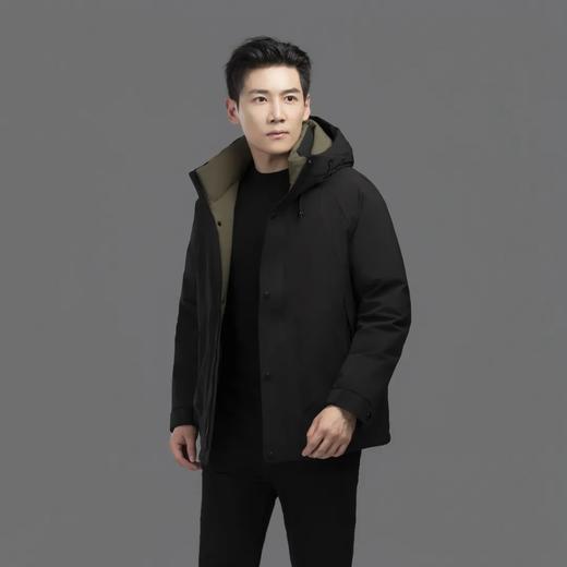 高档冲锋衣羽绒服男士多巴胺冬季新款连帽短款纯色简约防寒服美式 商品图0