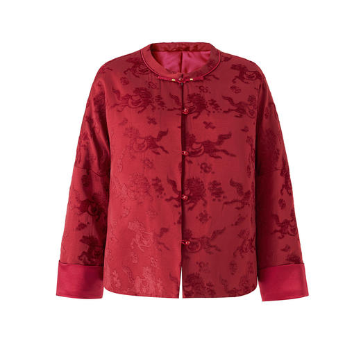 「高货wl」全新升级【铂金会员367/天猫499/差价132】(44216)洛诗琳雪尼尔提花新中式外套2025秋冬气质轻国风夹棉外套 商品图4