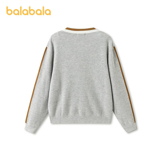 巴拉巴拉童装儿童毛衫男童春秋装中大童针织开衫撞色时尚绣花潮 商品图2