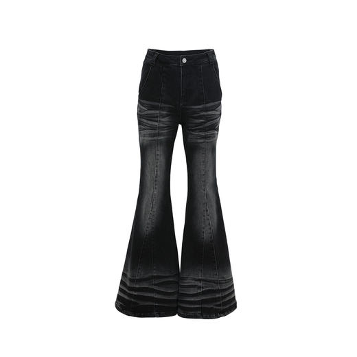 FTT FlyTheTruth『黑天鹅』 复古渐变牛仔裤女秋季新款高弹喇叭裤 商品图3