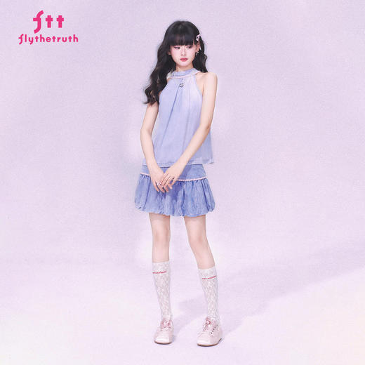 FTT FlyTheTruth『未驯化的蓝』 天丝牛仔半身裙女夏季辣妹花苞裙 商品图3