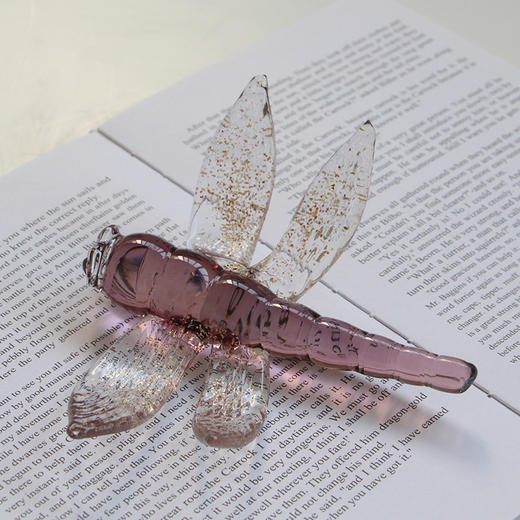 创意简约轻奢抽象摆件蜻蜓琉璃北欧软装书柜客厅装饰迷你装饰品 商品图1