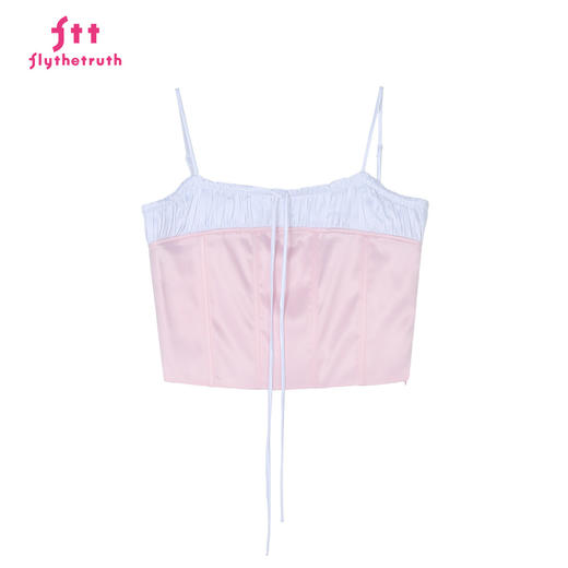 FTT FlyTheTruth『樱桃香气』 纯欲风缎面吊带女夏系带拼接小背心 商品图3