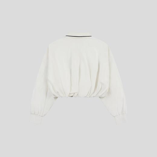 GOODBAI新款刺绣logo翻领短款收腰长袖衬衫女 商品图2