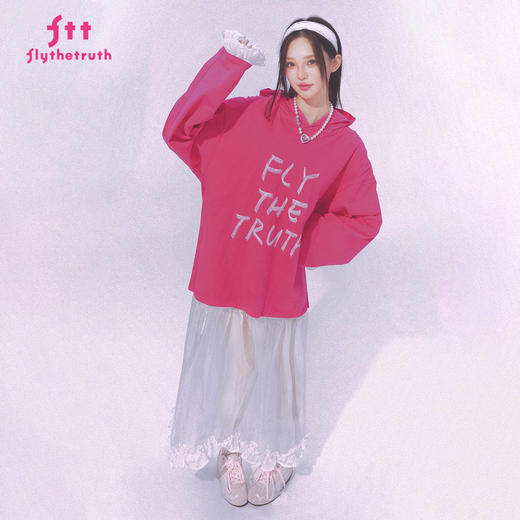 FTT FlyTheTruth『微醺梅子酒』设计感网纱拼接连衣裙女秋T恤裙子 商品图4