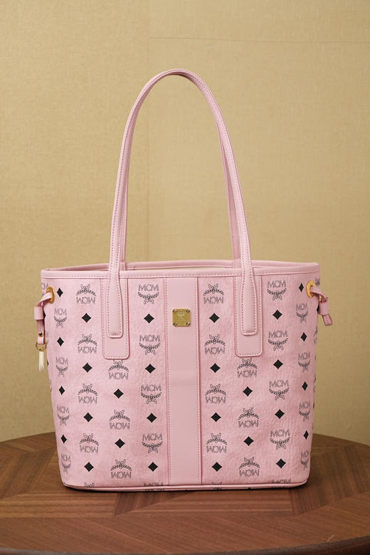 秋冬特惠💰850 原厂MCM 原厂皮 桃花粉小号 双面购物袋子母包MWPFSLR07PZ 升级新桃花粉色 这款小号购物袋 商品图6
