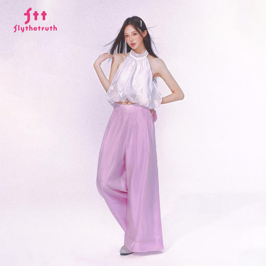 FTT FlyTheTruth『夏蝉语冰』 法式高腰双层阔腿裤女秋宽松休闲裤 商品图3
