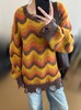 女款渐变破洞条纹针织毛衣ji 商品缩略图3