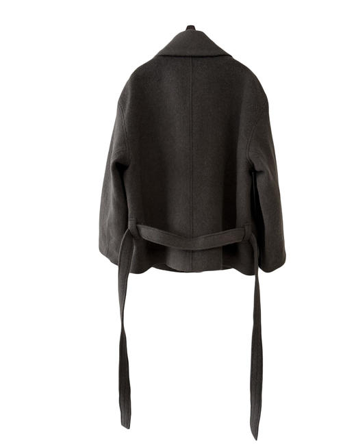 女款羊毛短款双排扣大衣zh013 商品图1