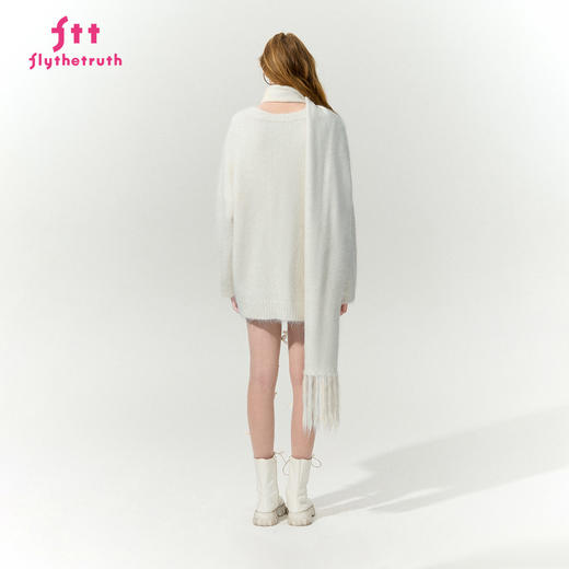 FTT FlyTheTruth『晨曦暖阳』 软糯羊驼毛针织开衫外套女围巾套装 商品图1