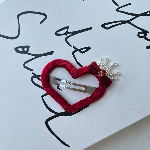 丝绒皇冠爱心发夹-纪念日百货门店同款167795618 商品图0