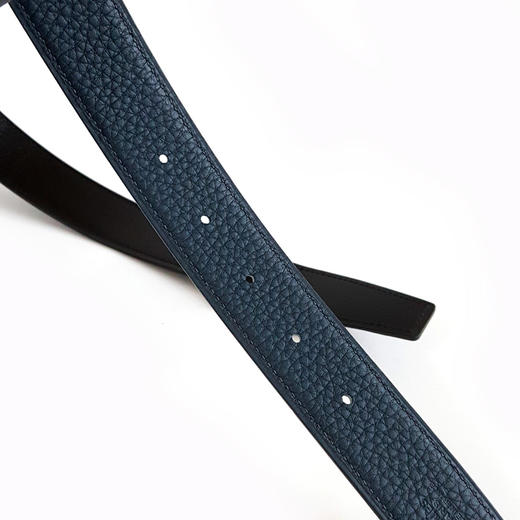 【98新】Hermes爱马仕蓝黑拼色珐琅扣H双面腰带中性款151225NJS36 商品图3