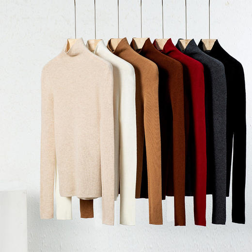「自」全新升级【铂金会员211/天猫279/差价68】(04631)洛诗琳加厚无缝一体高领羊毛衫2025冬季高级感显瘦针织上衣 商品图0