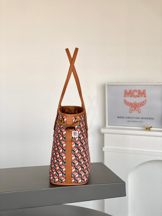 秋冬特惠💰850 原单MCM 原厂皮 小号双面购物袋子母包MWPPDSLR04CO001 经典干邑色 商品图7