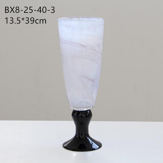 碧轩彩色肌理高脚琉璃花瓶法式复古风灯氛围感高级艺术花器插花瓶 商品图7