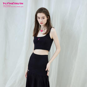 FTT FlyTheTruth『雾·欲』 黑色毛绒吊带背心女冬季美背百搭上衣