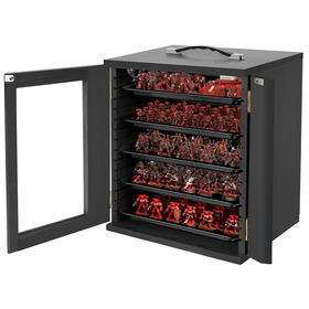 美国 WELIDAY 收藏品迷你木质展示箱 带磁吸门和6层托盘 35*27*43cm