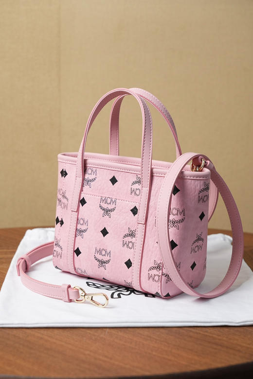 秋冬特惠💰760 原单MCM 原厂皮 新款菜篮子MWPFSMT03PZ001 新粉色 商品图8