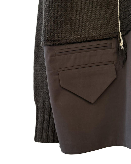 女款羊毛阔型拼接针织毛衣外套zo016 商品图2